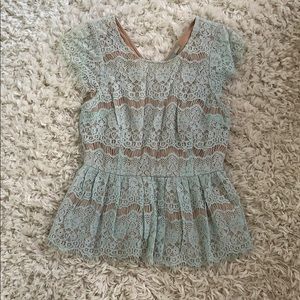 Maeve light blue peplum top